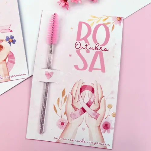 Card com Escovinha- Outubro Rosa