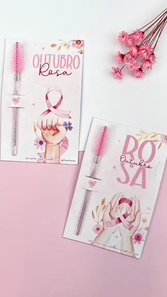 Card com Escovinha- Outubro Rosa