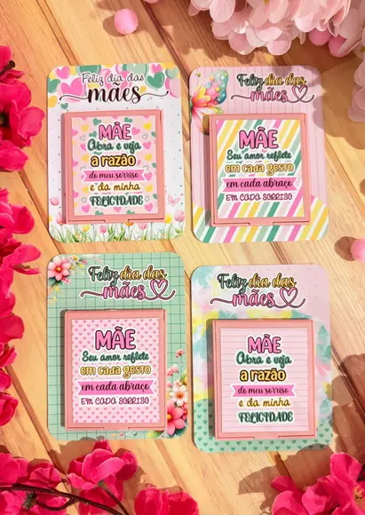 Card com Espelhinho de Bolsa- Dia das Mães