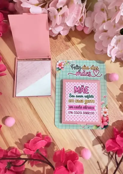 Card com Espelhinho de Bolsa- Dia das Mães