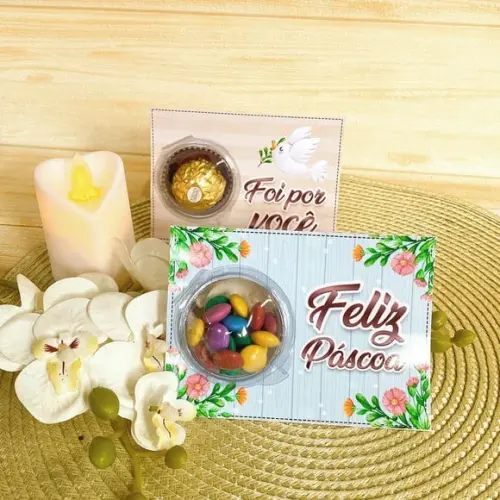 Card com Ferrero Rocher ou Coloreti- Páscoa