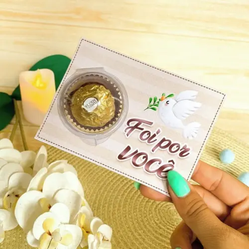 Card com Ferrero Rocher ou Coloreti- Páscoa