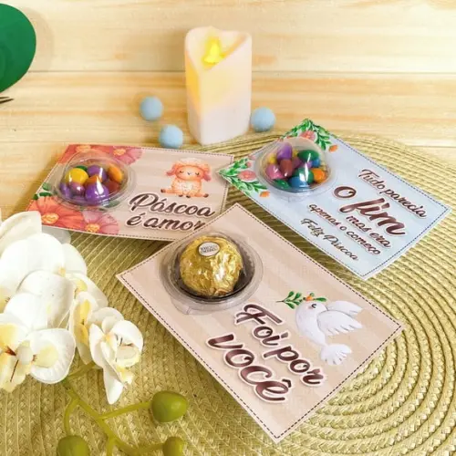 Card com Ferrero Rocher ou Coloreti- Páscoa