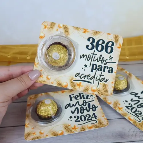 Card com Ferrero Rocher- Ano Novo