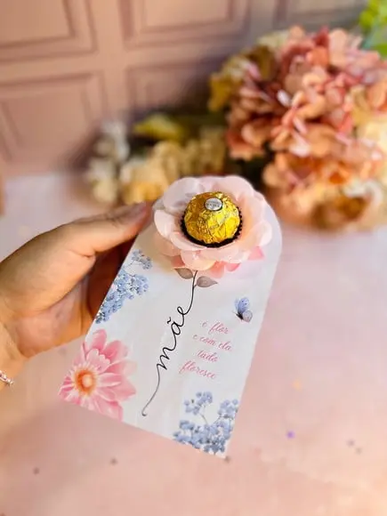 Card com Ferrero Rocher- Dia das Mães