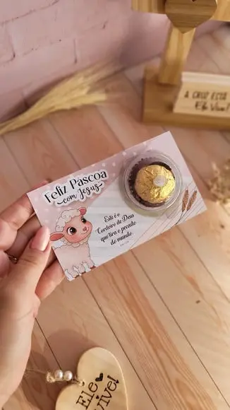 Card com Ferrero Rocher- Páscoa