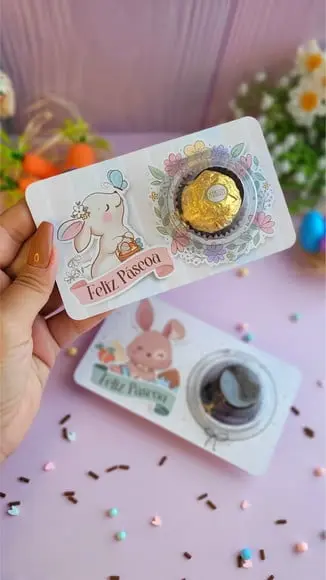 Card com Ferrero Rocher- Páscoa