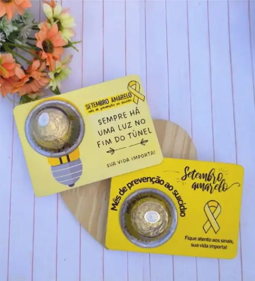 Card com Ferrero Rocher- Setembro Amarelo