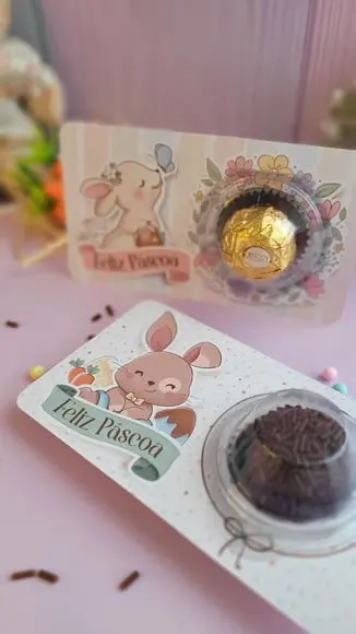 Card com Ferrero Rocher- Páscoa