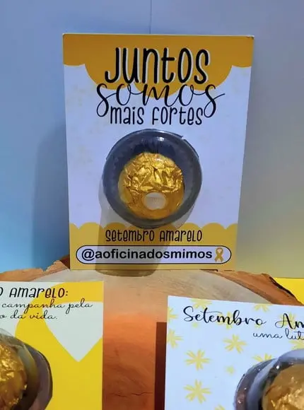 Card com Ferrero Rocher- Setembro Amarelo