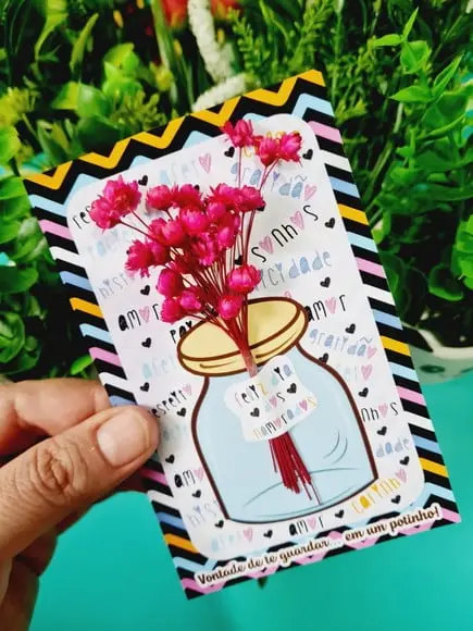 Card com Florzinha Mosquitinho- DIA DOS NAMORADOS