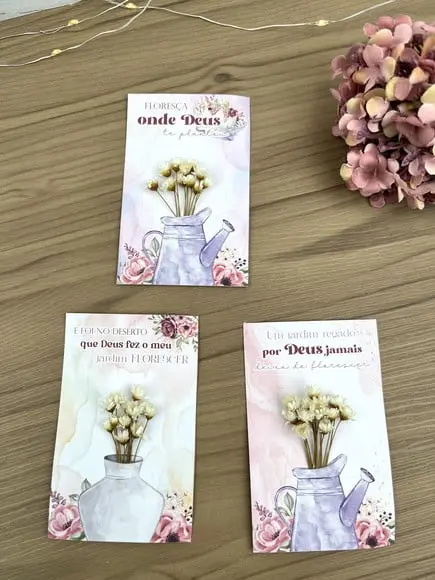 Card com Florzinha Sempre Viva- Mimo Mulheres