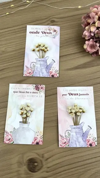Card com Florzinha Sempre Viva- Mimo Mulheres