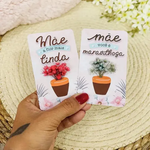 Card com Florzinha- Dia das Mães