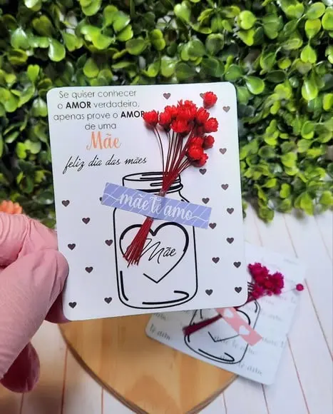 Card com Florzinha- Dia das Mães