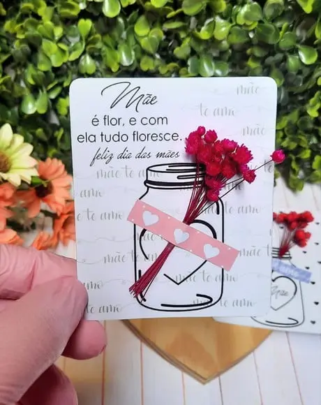 Card com Florzinha- Dia das Mães