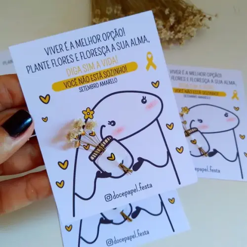 Card com Florzinha- Setembro Amarelo