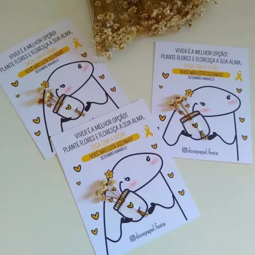 Card com Florzinha- Setembro Amarelo
