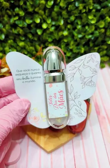 Card com Gloss Labial- Dia das Mães