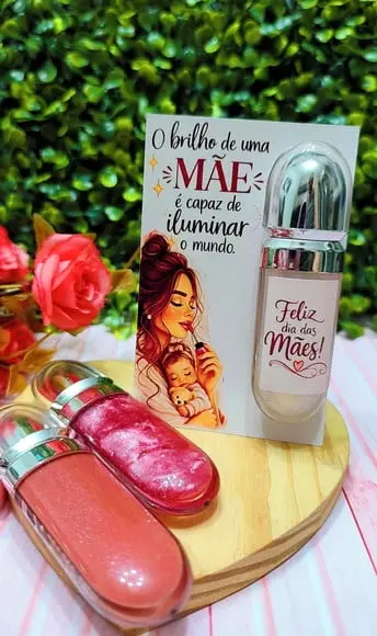 Card com Gloss Labial- Dia das Mães