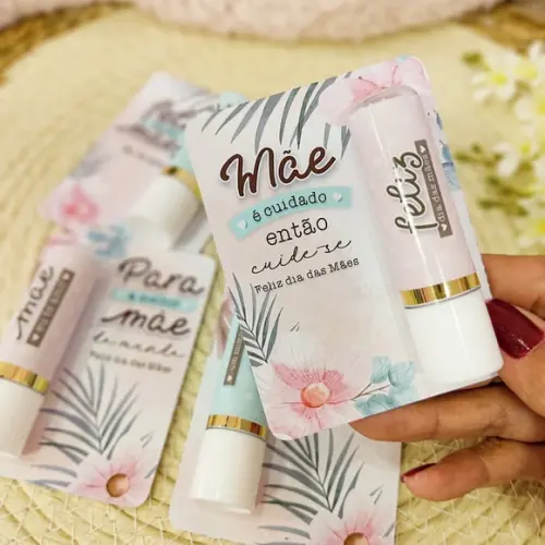 Card com Hidratante Labial (batom de Cacau)- Dia das Mães