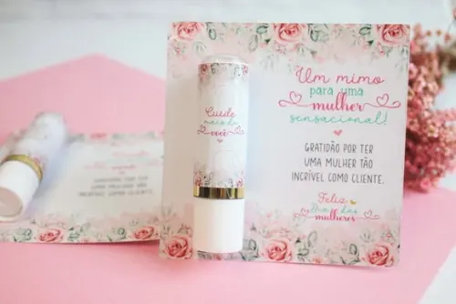 Card com Hidrante Labial(manteiga de Cacau)- Dia da Mulher