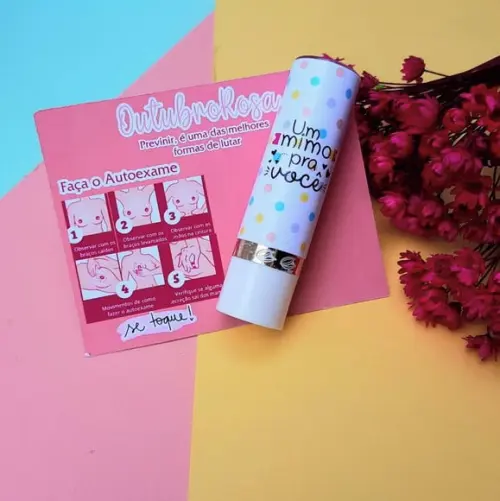 Card com Hidratante Labial (batom de Cacau)- Outubro Rosa