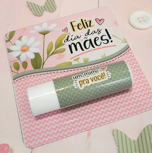 Card com Hidratante Labial (manteiga de Cacau)- Dia das Mães