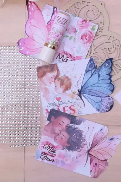 Card com Hidratante Labial (manteiga de Cacau)- Dia das Mães