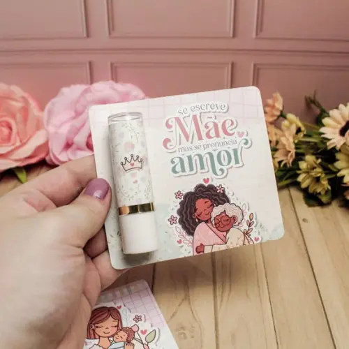 Card com Hidratante Labial (manteiga de Cacau)- Dia das Mães