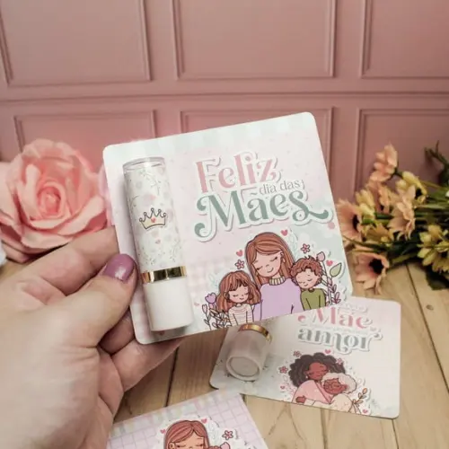 Card com Hidratante Labial (manteiga de Cacau)- Dia das Mães