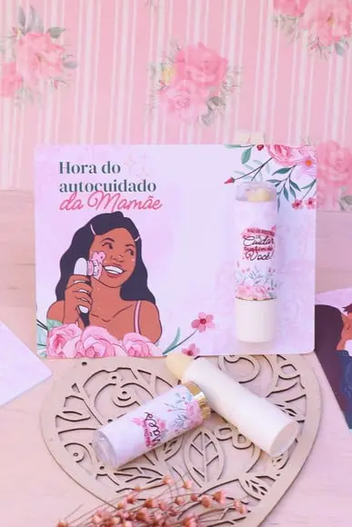 Card com Hidratante Labial (manteiga de Cacau)- Dia das Mães