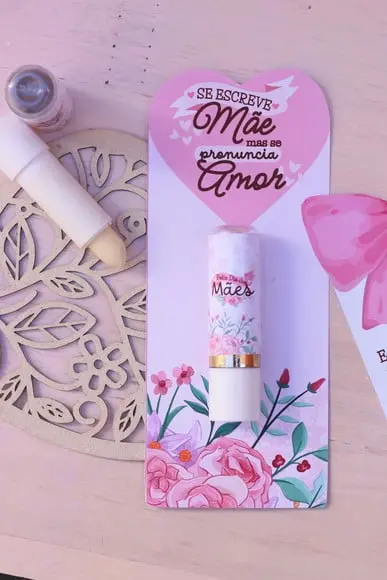 Card com Hidratante Labial (manteiga de Cacau)- Dia das Mães