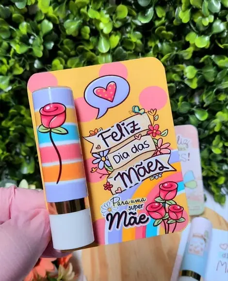 Card com Hidratante Labial (manteiga de Cacau)- Dia das Mães