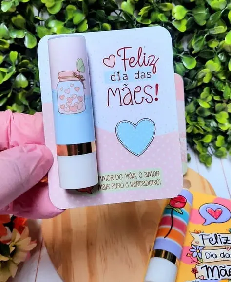Card com Hidratante Labial (manteiga de Cacau)- Dia das Mães