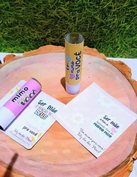 Card com Hidratante Labial (manteiga de Cacau)- Dia das Mães