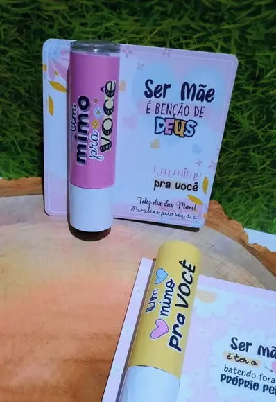 Card com Hidratante Labial (manteiga de Cacau)- Dia das Mães