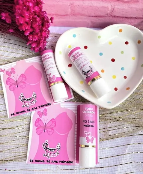 Card com Hidratante Labial (manteiga de Cacau)- Outubro Rosa