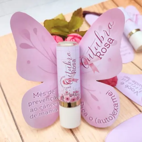 Card com Hidratante Labial (manteiga de Cacau)- Outubro Rosa