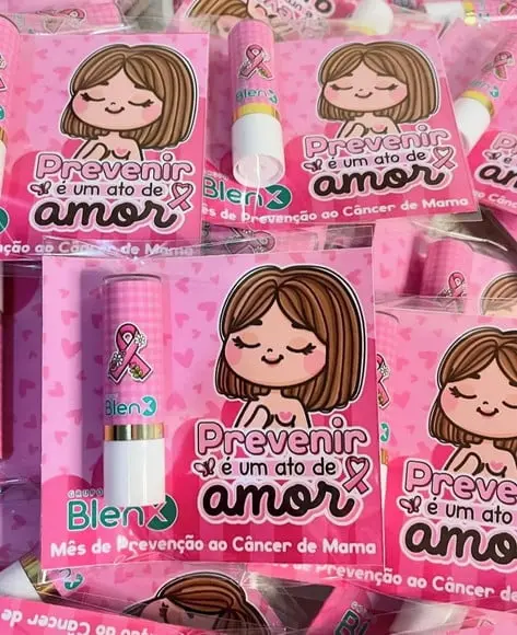 Card com Hidratante Labial (manteiga de Cacau)- Outubro Rosa