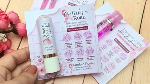 Card com Hidratante Labial (manteiga de Cacau)- Outubro Rosa