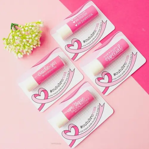 Card com Hidratante Labial (manteiga de Cacau)- Outubro Rosa