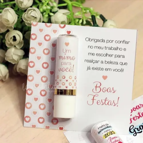 Card com Hidratante Labial(manteiga Cacau)- Boas Festas 2024