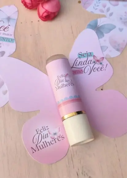 Card com Hidratante Labial(manteiga de Cacau)- Dia da Mulher