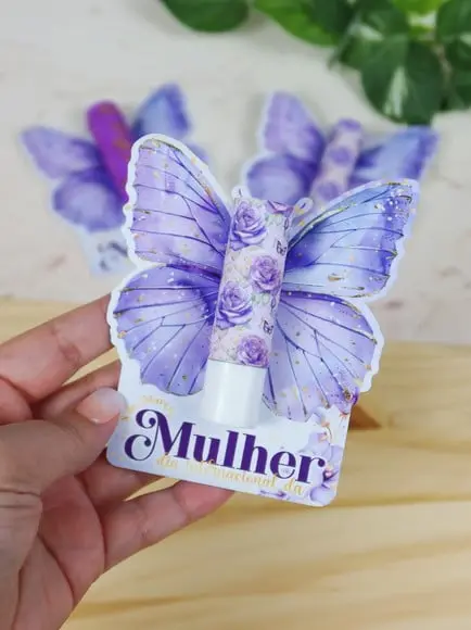 Card com Hidratante Labial(manteiga de Cacau)- Dia da Mulher