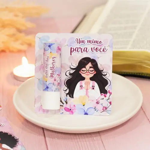Card com Hidratante Labial(manteiga de Cacau)- Mulher Cristã