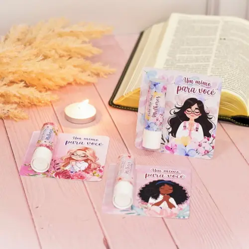 Card com Hidratante Labial(manteiga de Cacau)- Mulher Cristã