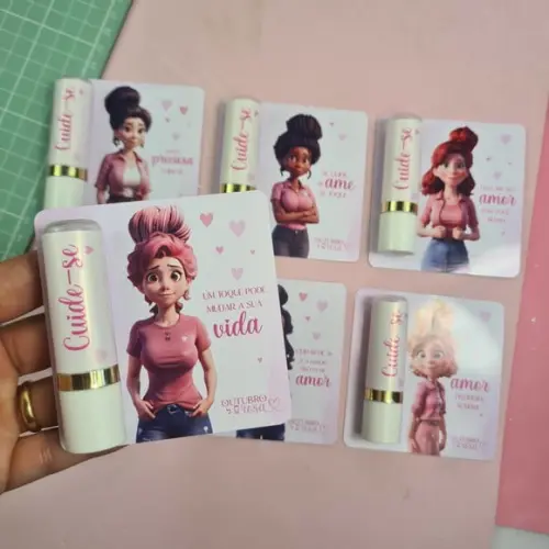 Card com Hidratante Labial(manteiga de Cacau)- Outubro Rosa