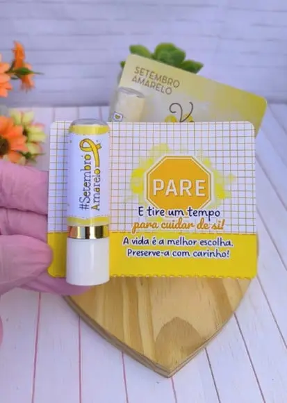 Card com Hidratante Labial(manteiga de Cacau)- Setembro Amar