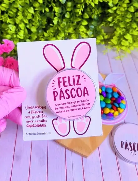 Card com Latinha de Coloreti (chocolate)- Páscoa